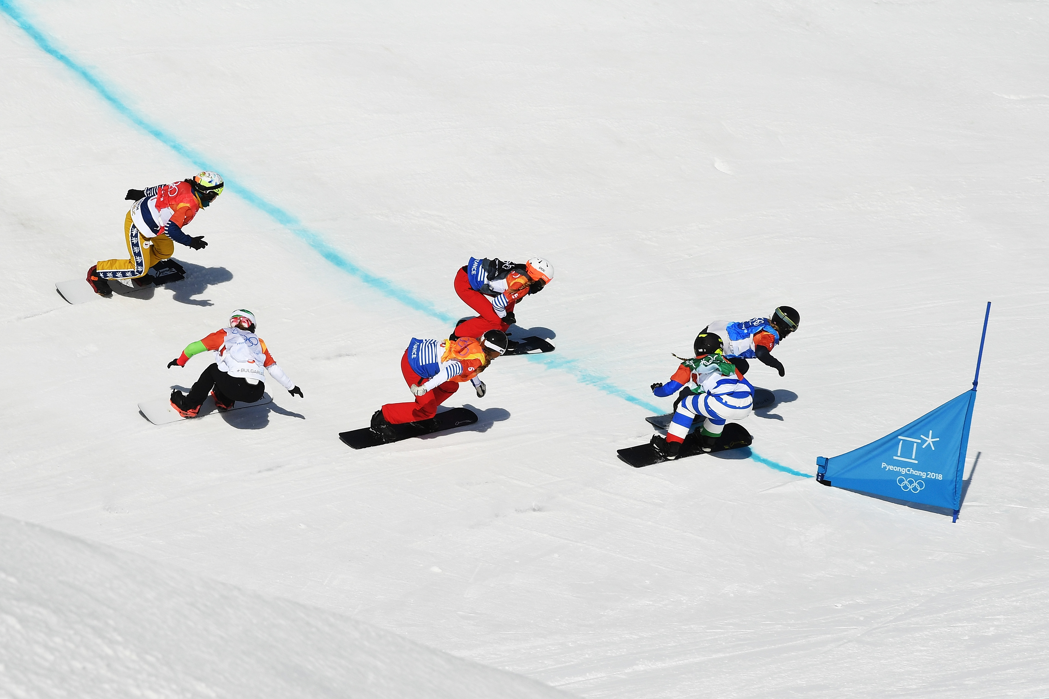 Lindsey Jacobellis took the early lead in the snowboardcross big final Friday at Phoenix Snow Park. (Getty Images - David Ramos)