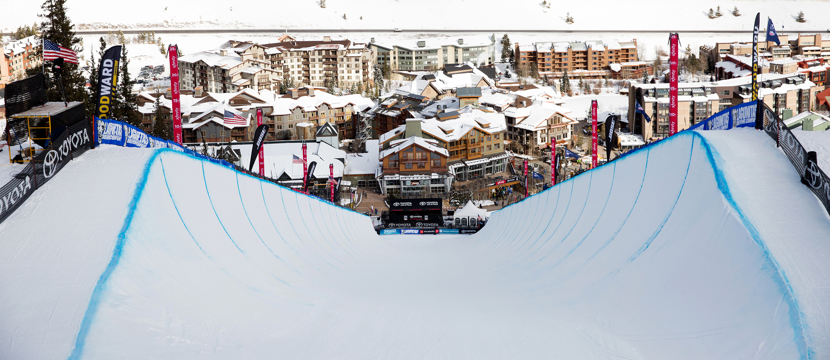 Down the halfpipe at Copper Mountain