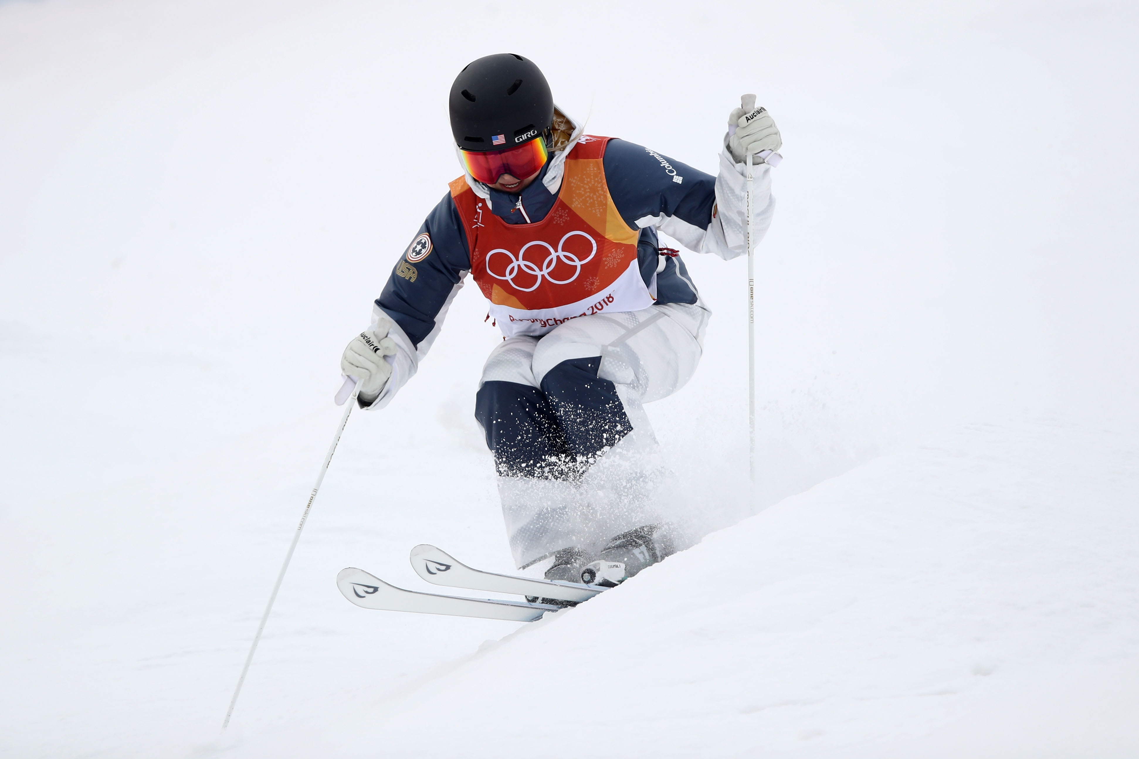 Morgan Schild finished third in the moguls qualification round at the 2018 Winter Olympic Games Friday. (Getty Images - Cameron Spencer)