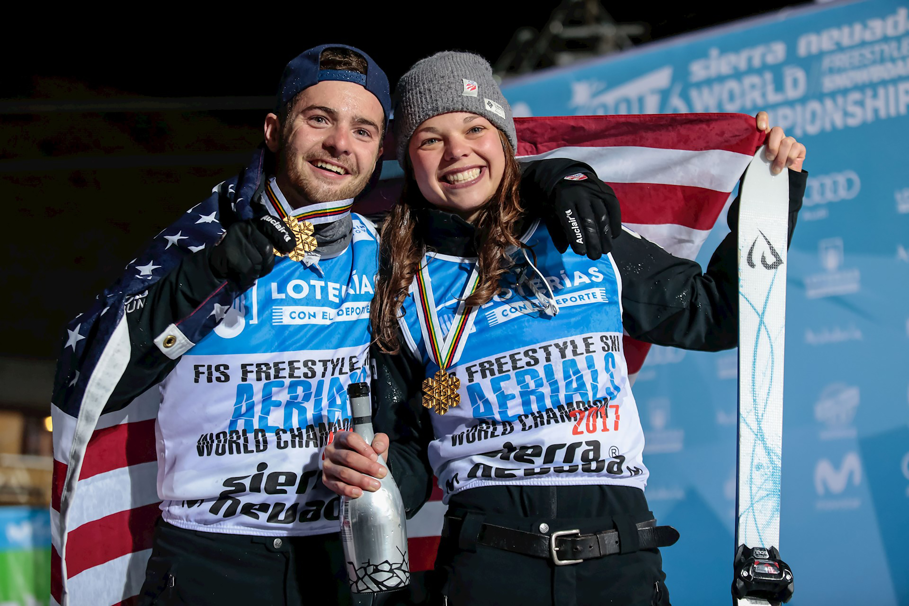 Aerial World Champions Jonathon Lillis and Ashley Caldwell.