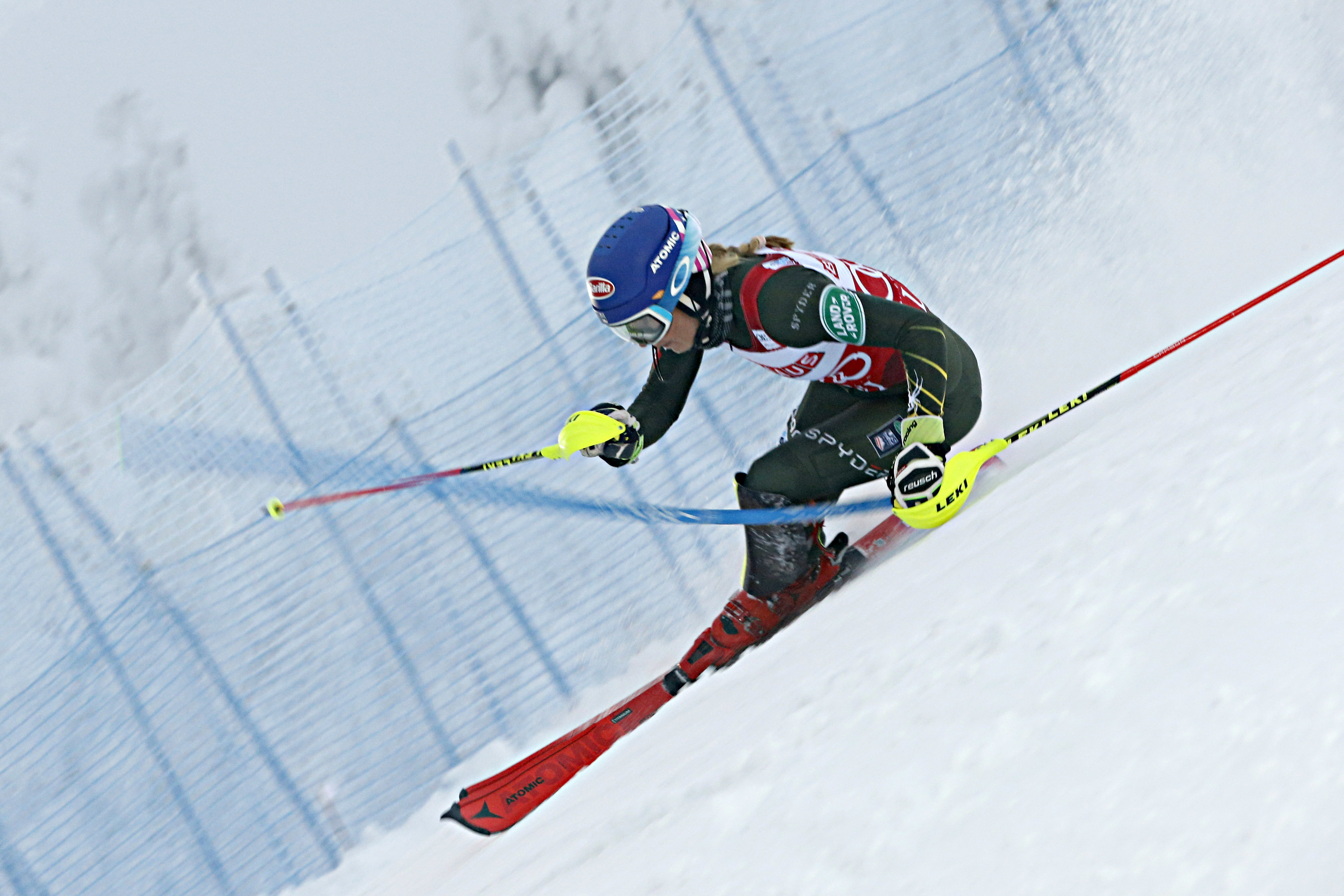 Mikaela Shiffrin took her fourth career World Cup slalom win in Levi, Finland, Saturday. (Getty Images/Agence Zoom - Christophe Pallot)