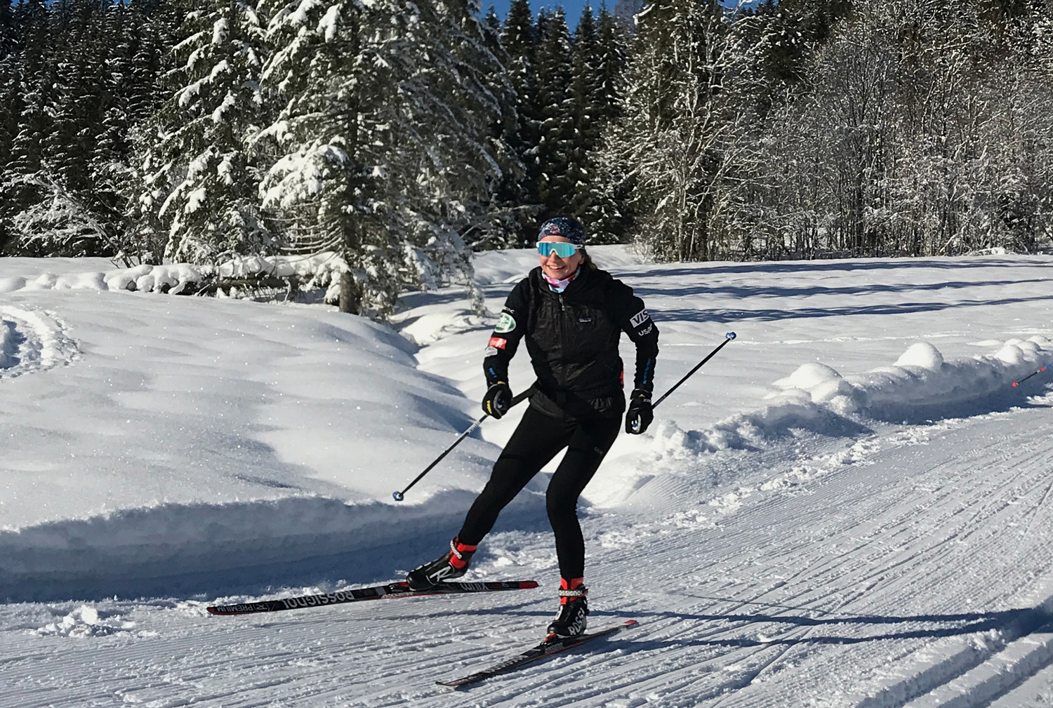 Alayna Sonnesyn enjoys the sunshine in Rohrmoos, Germany, Tuesday. (U.S. Ski &amp; Snowboard - Tom Horrocks)