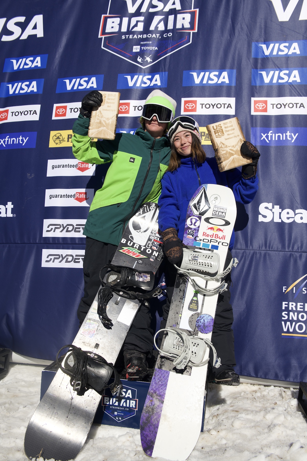 Red Gerard and Hailey Langland hold their awards.