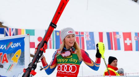 Mikaela Shiffrin celebrates her 40th FIS Ski World Cup win Sunday