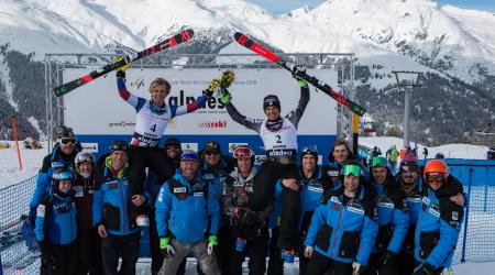 River Radamus and Luke Winters Celebrate the Podium with their Team