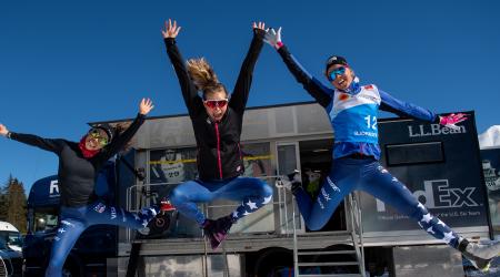 Rosie Frankowski, Jessica Diggins, and Sadie Bjornsen 