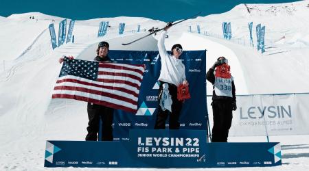 Men's Freeski Halfpipe podium. 