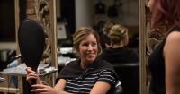 2018 Olympic Bronze medalist freeskier Brita Sigourney gets her hair done at John Paul Mitchell Systems' focus salon, Raika Studio, for the 2018 New York Gold Medal Gala.